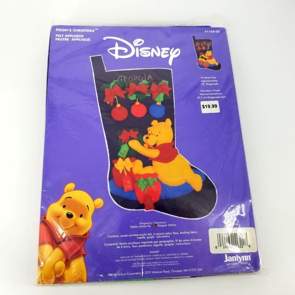 Janlynn Disney Pooh Stocking Decor Felt Kit 1133-22 Craft Christmas Holiday 2004 - Picture 2 of 7